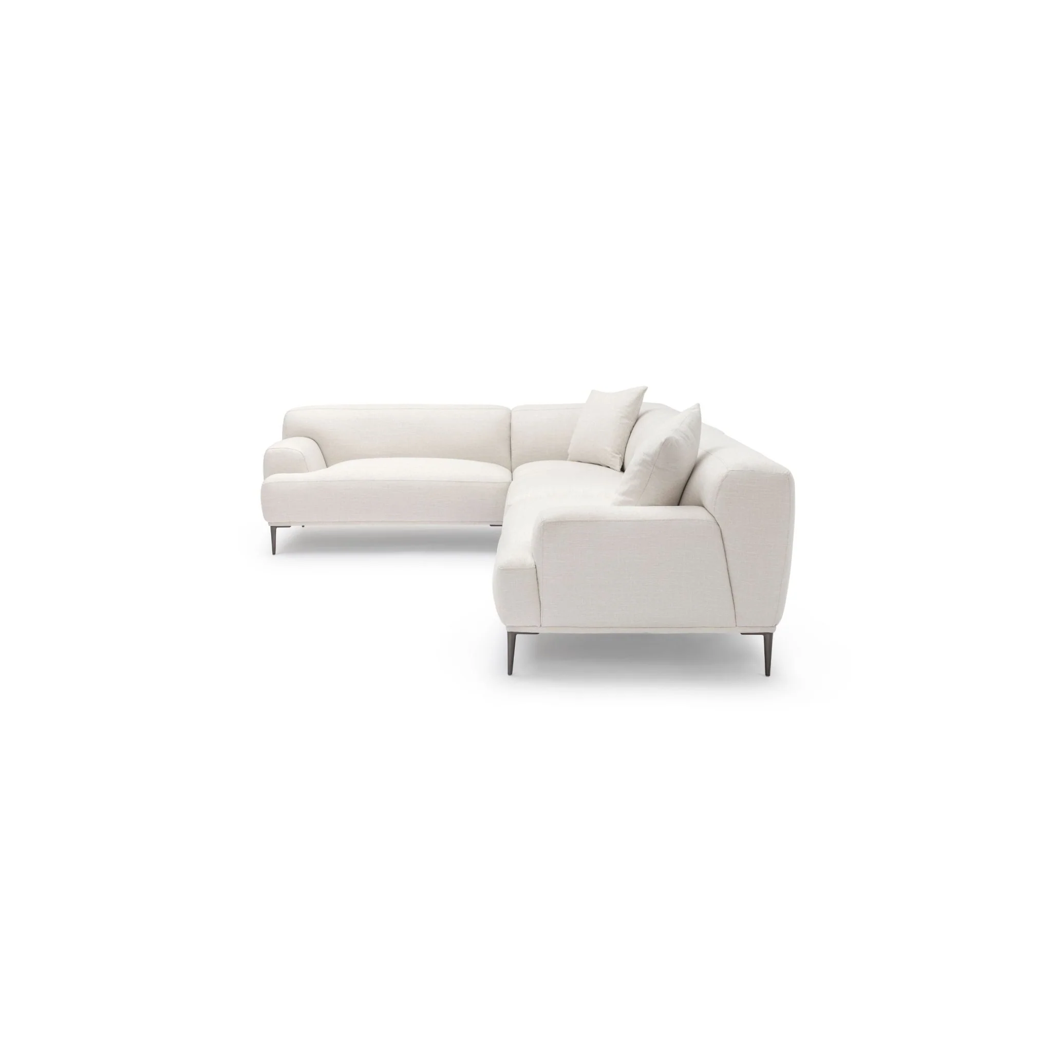 Amelia Closed Corner Sofa - Canvas White - Image 4