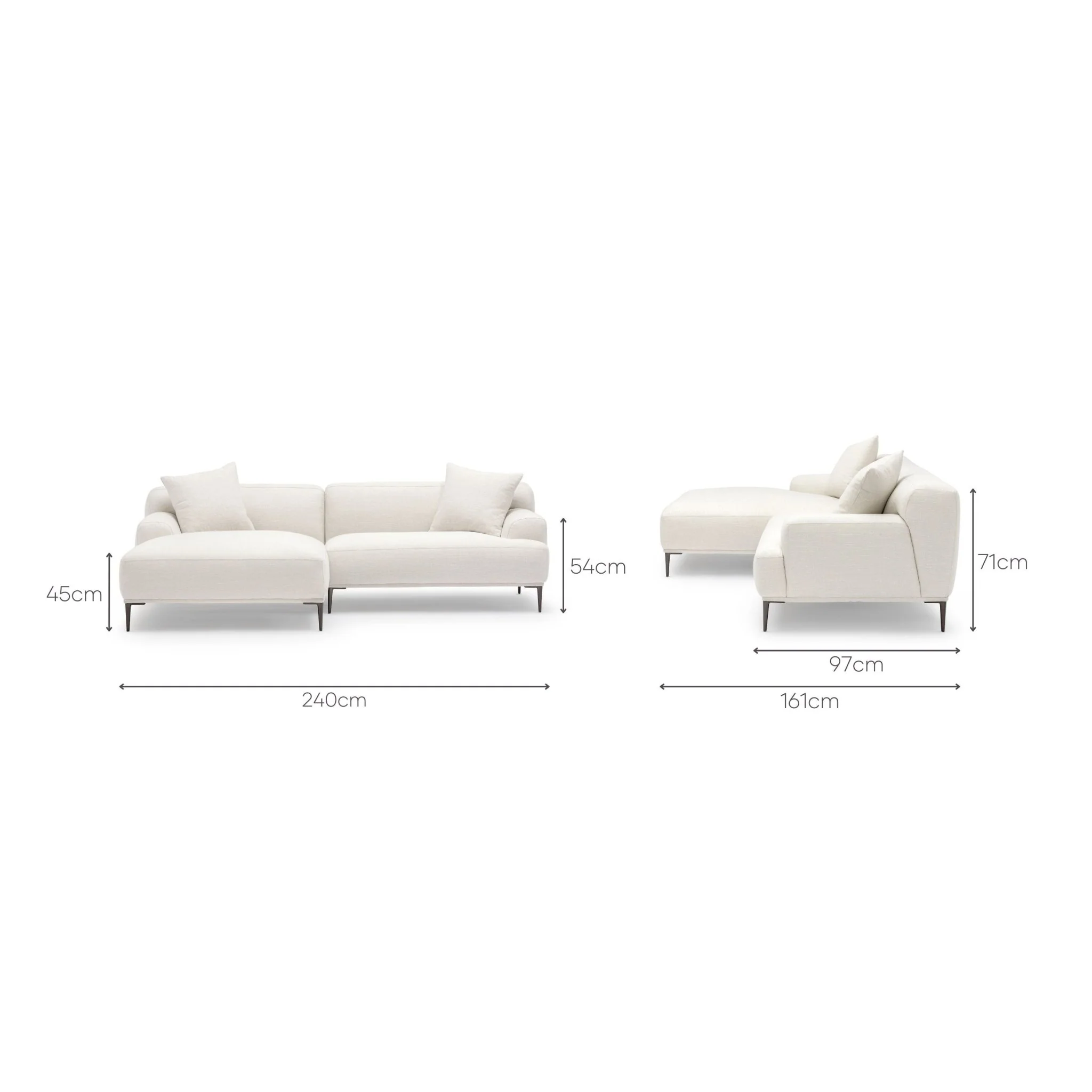 Amelia L-Shaped Sofa - Canvas White - Image 7
