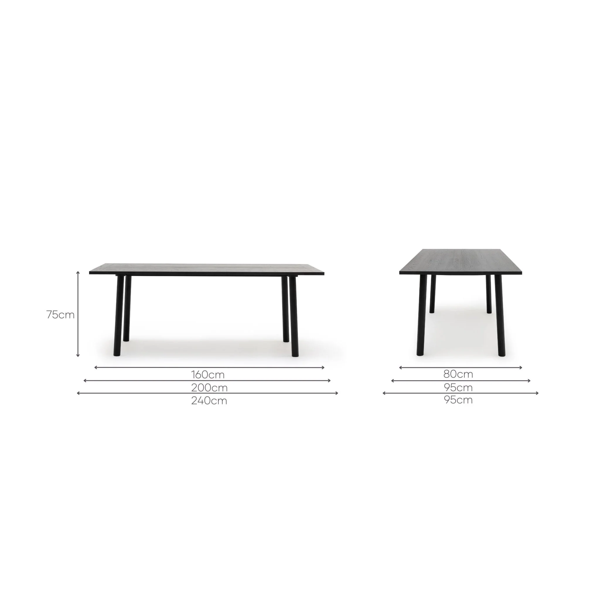 Coco Dining Table - Black Oak - Image 6