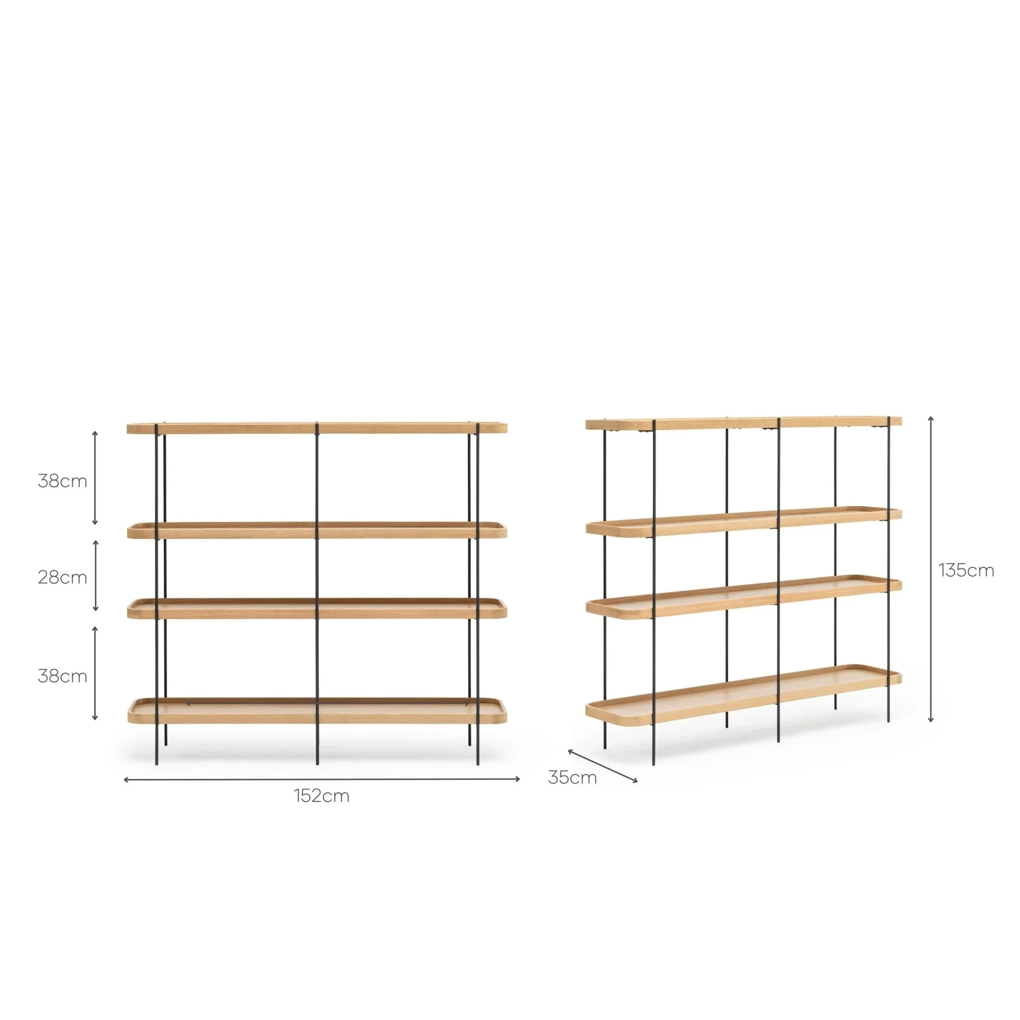 Humla 152 Tall Shelf - Light Oak - Image 3