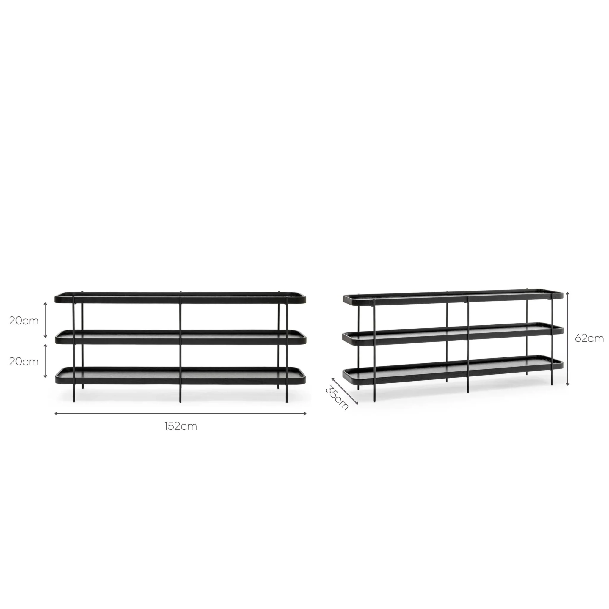 Humla 3 Tiered Shelf - Black Oak - Image 8