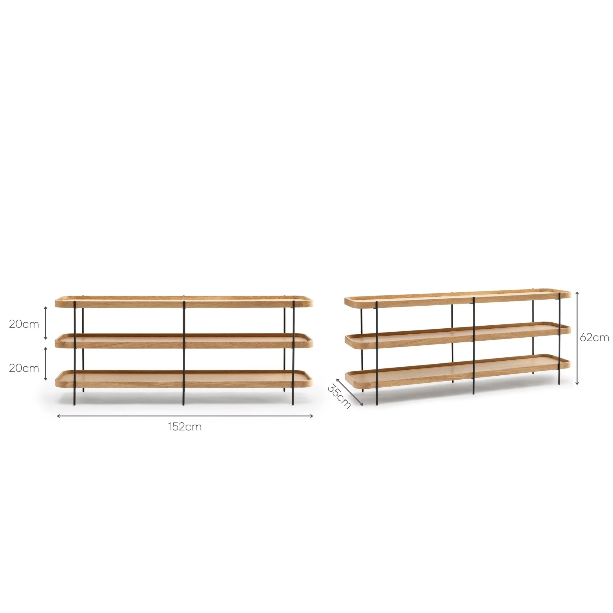 Humla 3 Tiered Shelf - Light Oak - Image 8