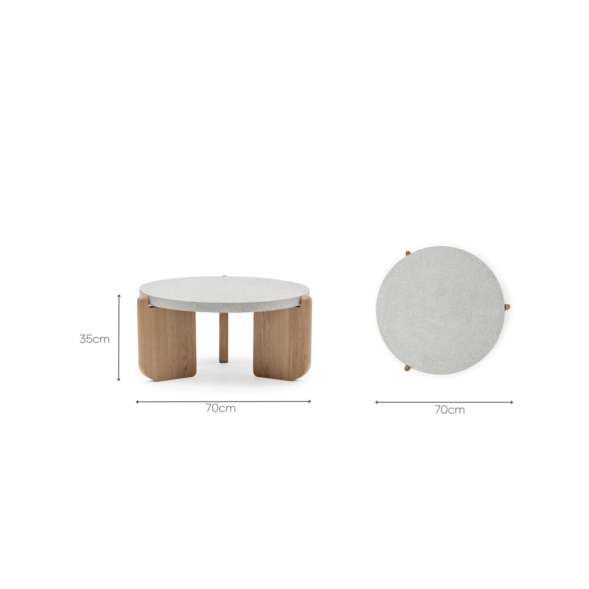 Native Coffee Table - Warm Cement & Light Oak - Image 7