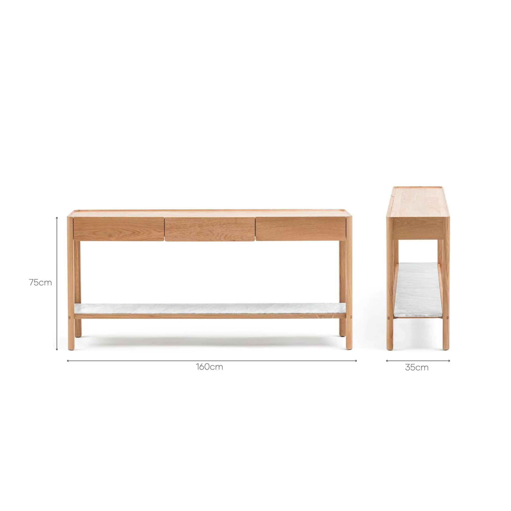 Nell Console - Light Oak & Bianca Carrara - Image 15