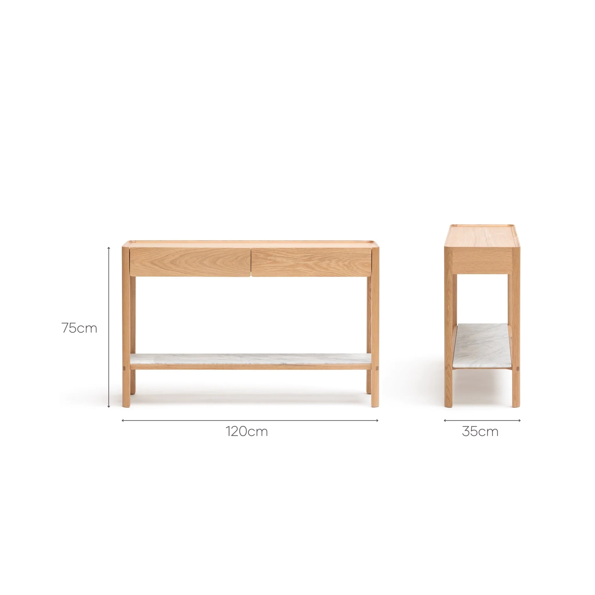 Nell Console - Light Oak & Bianca Carrara - Image 31