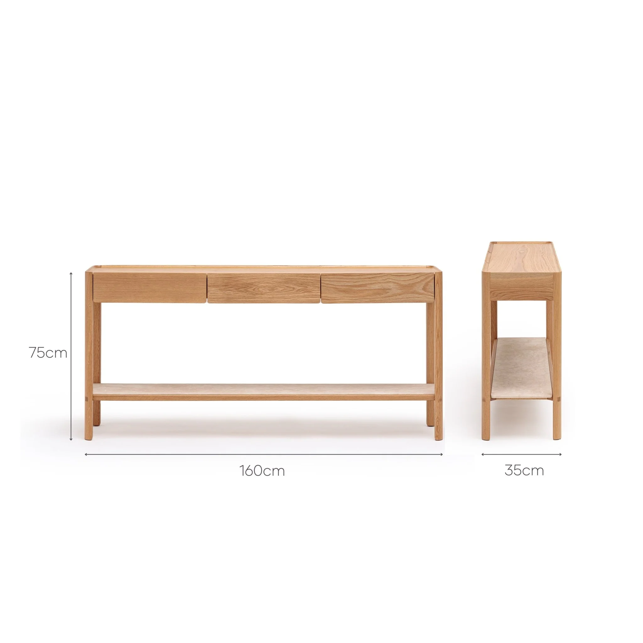 Nell Console - Light Oak & Travertine - Image 16