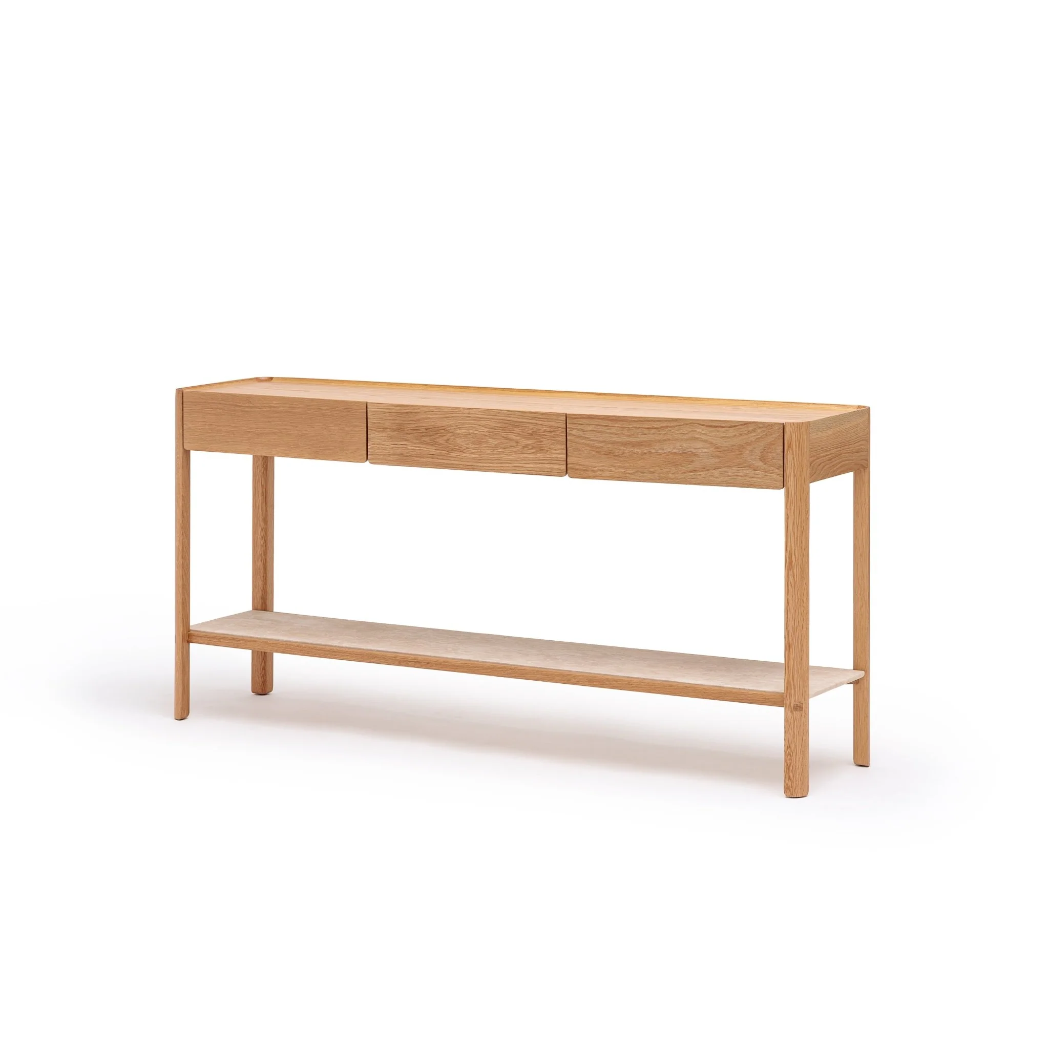 Nell Console - Light Oak & Travertine - Image 3