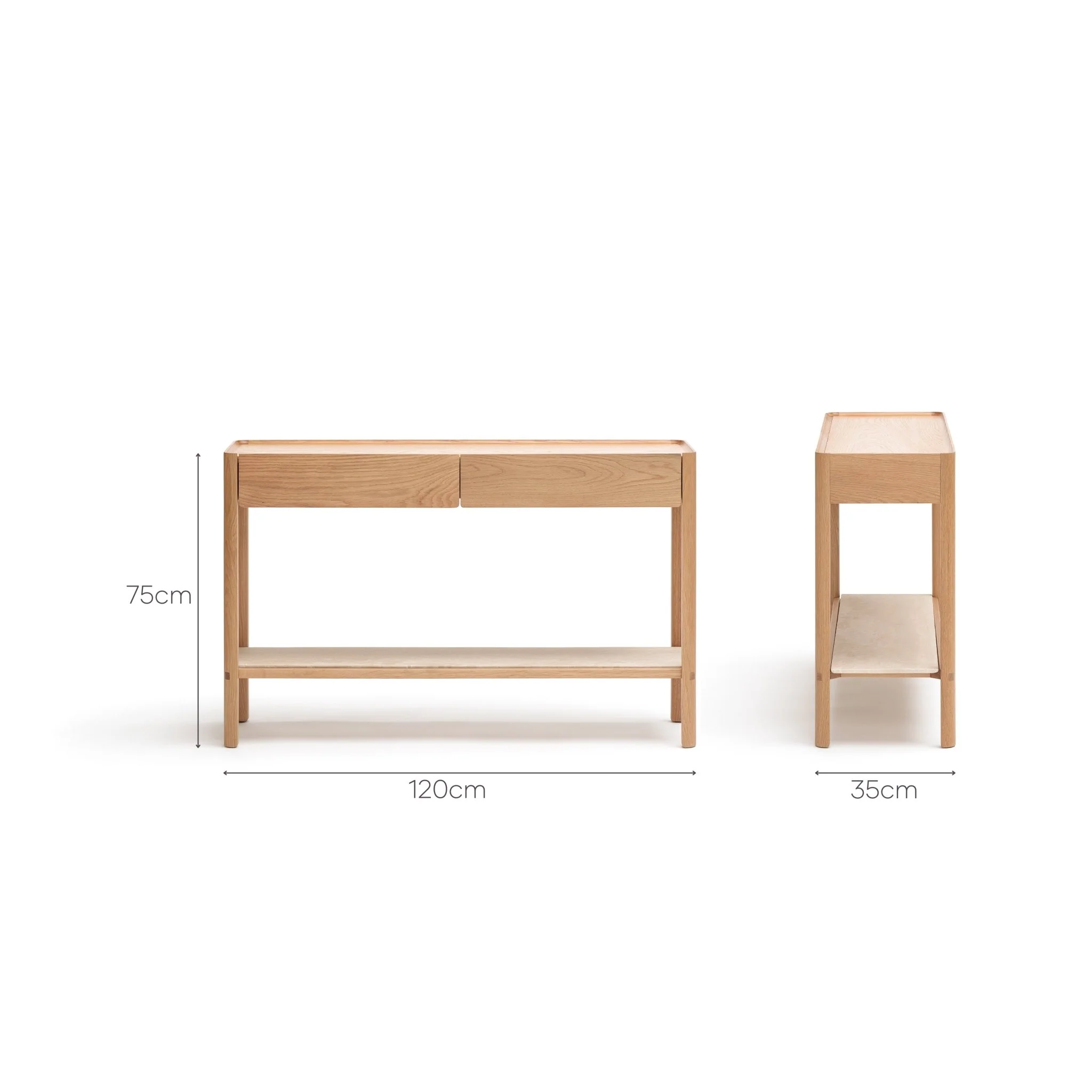 Nell Console - Light Oak & Travertine - Image 34