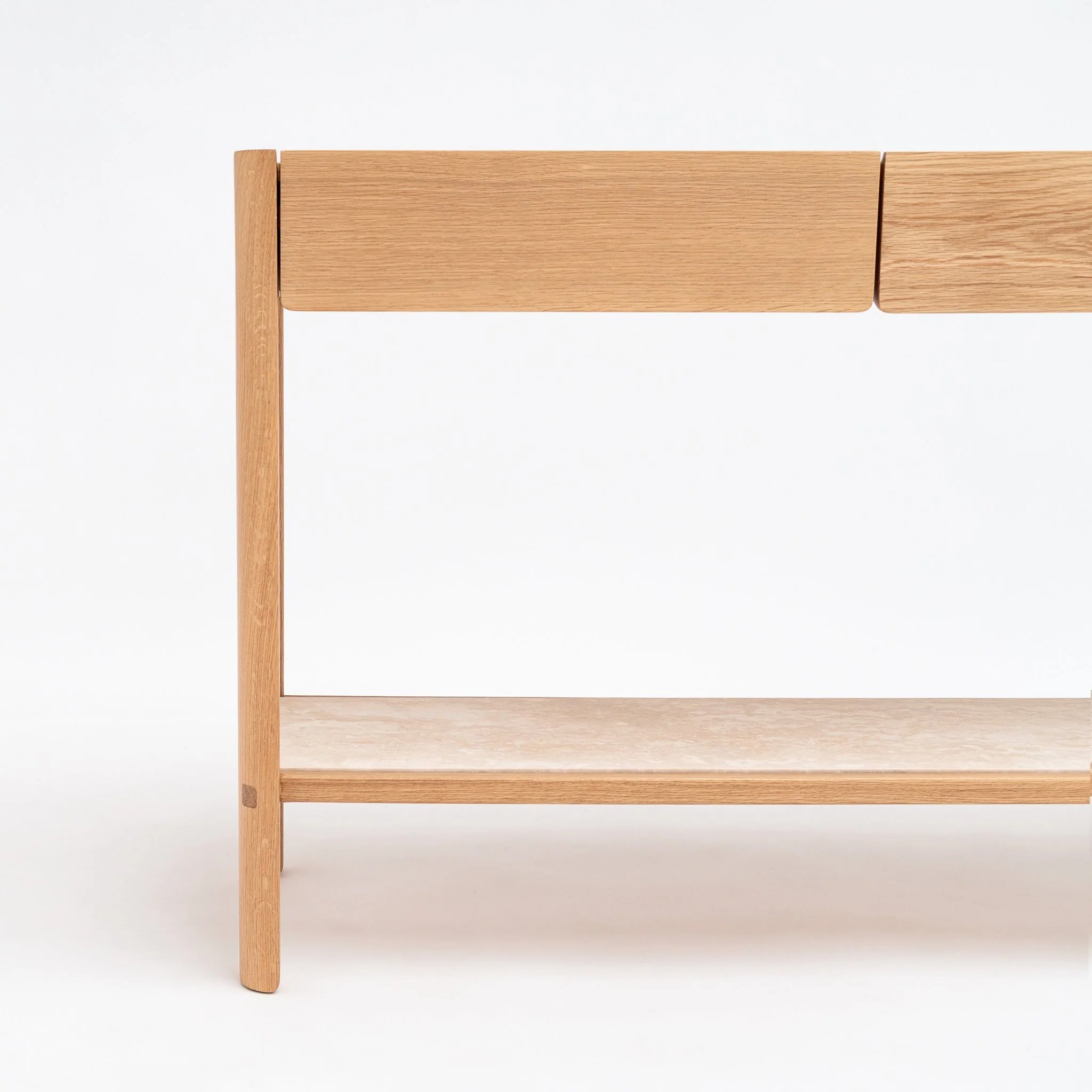 Nell Console - Light Oak & Travertine - Image 7