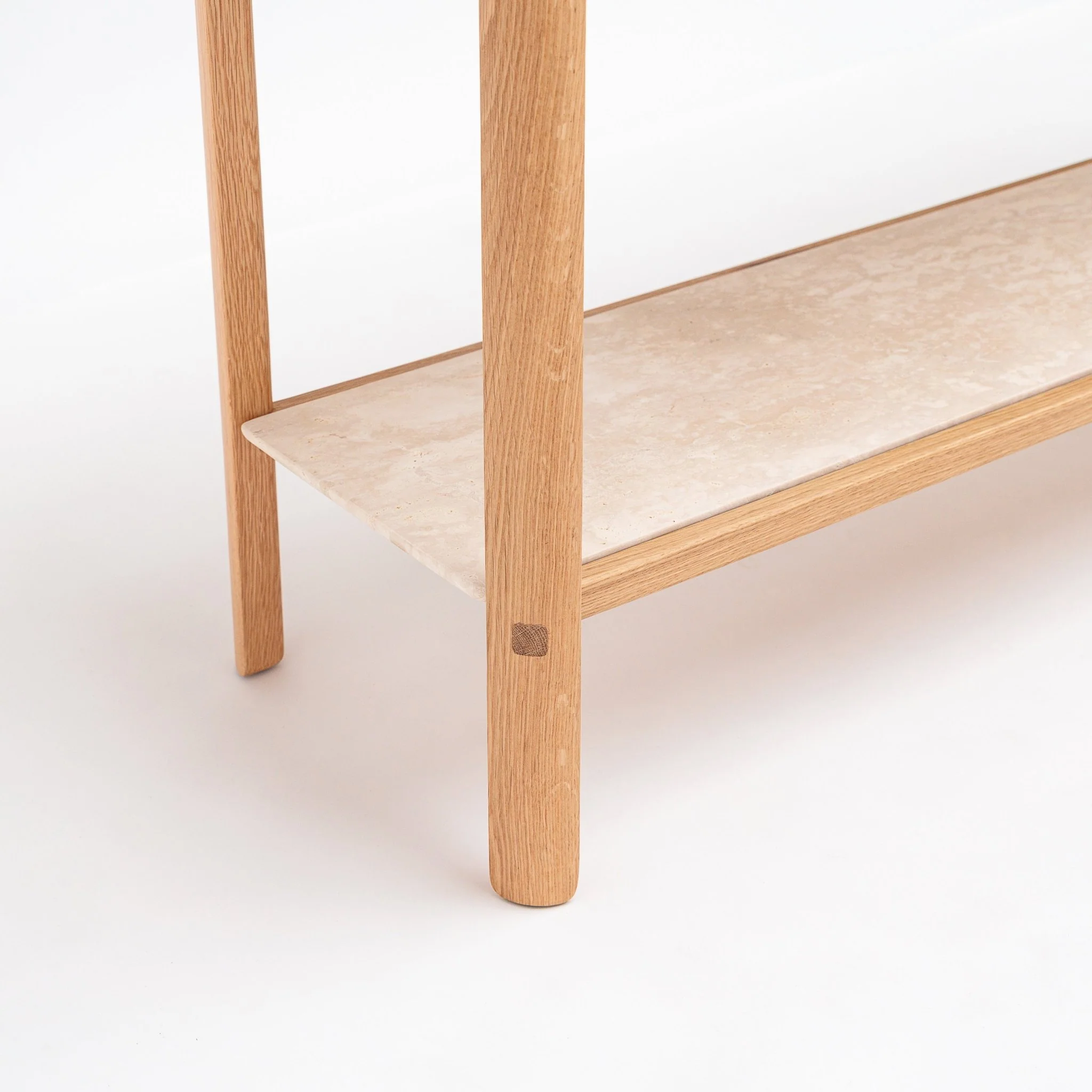Nell Console - Light Oak & Travertine - Image 8