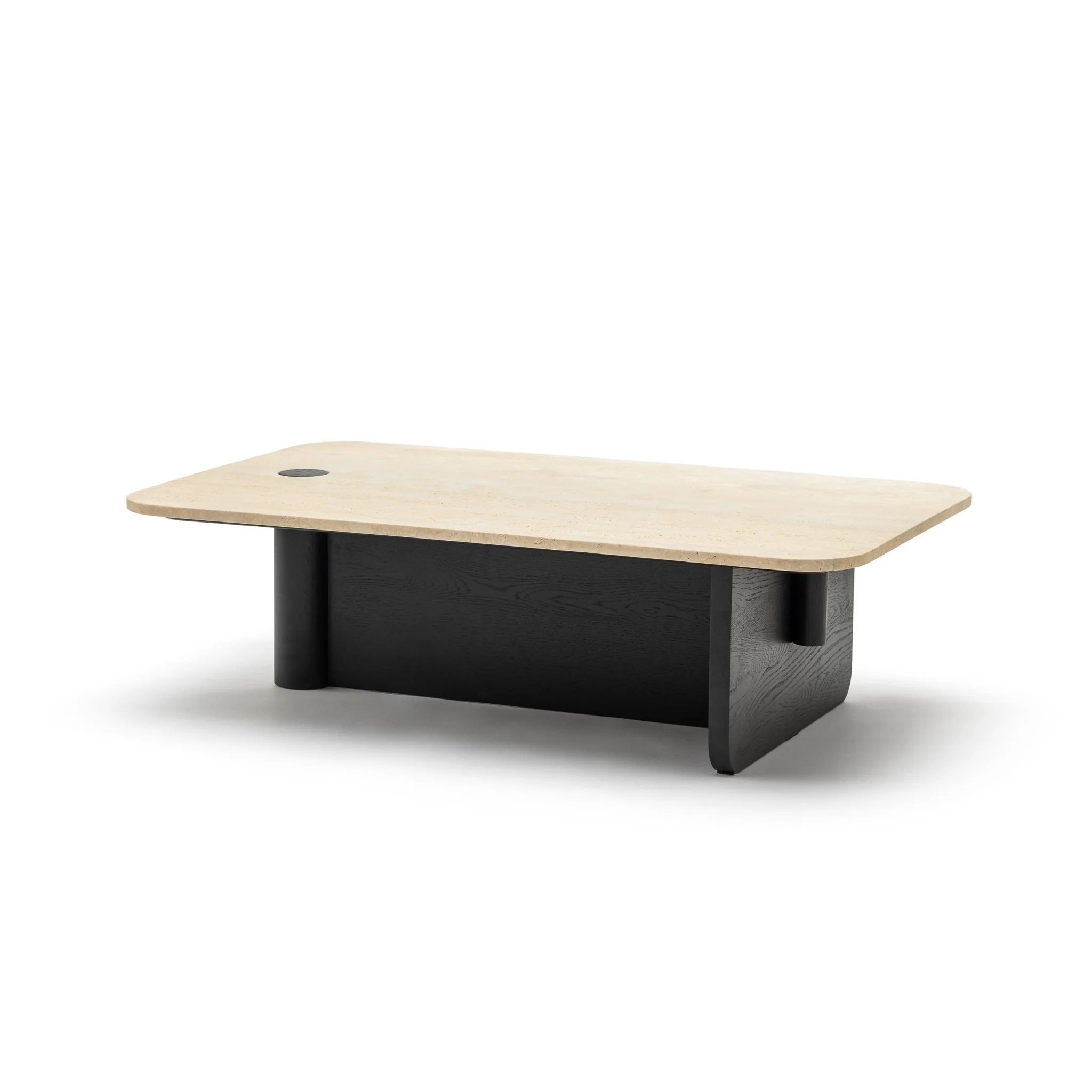Pivot Coffee Table - Black Oak & Travertine - Image 4