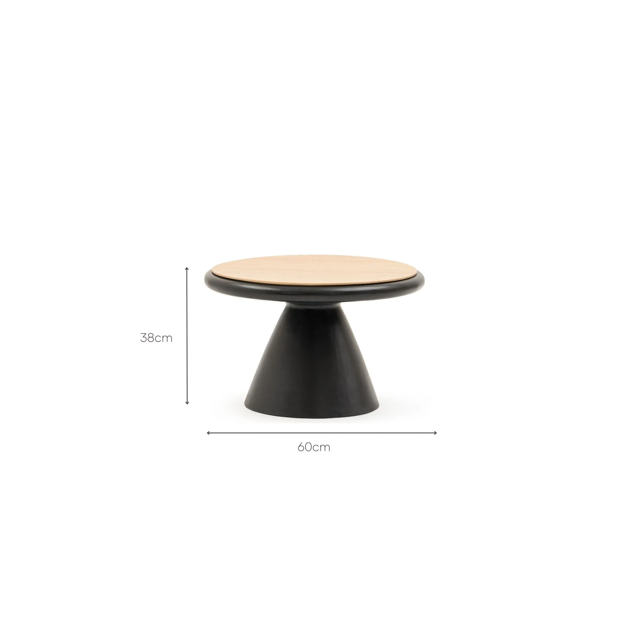 Ramel Coffee Table - Light Oak & Black - Image 10