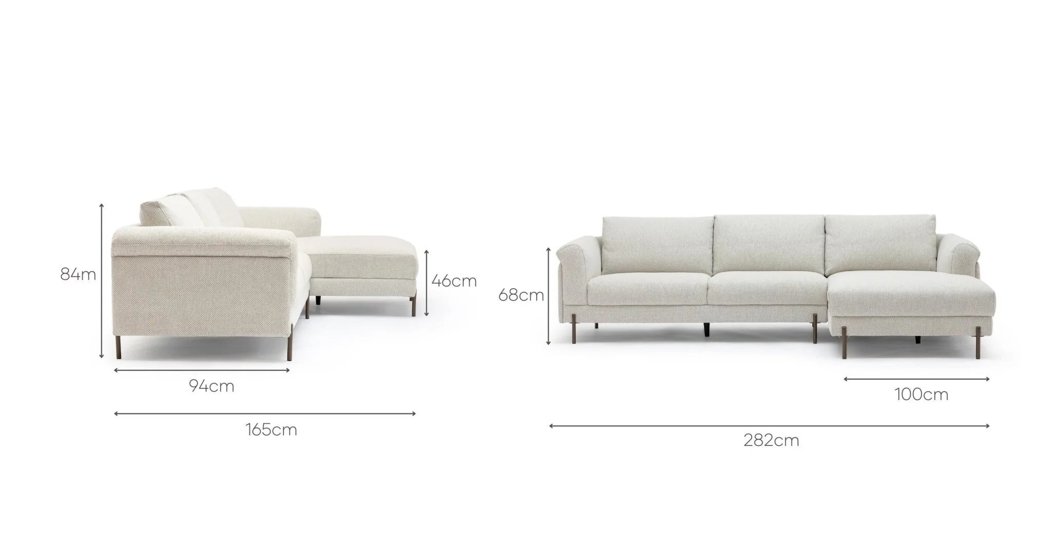 Serena L-Shaped Sofa - Almond Cream - Image 18