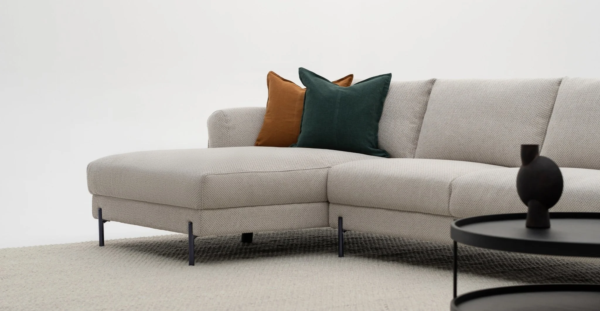 Serena L-Shaped Sofa - Almond Cream - Image 6
