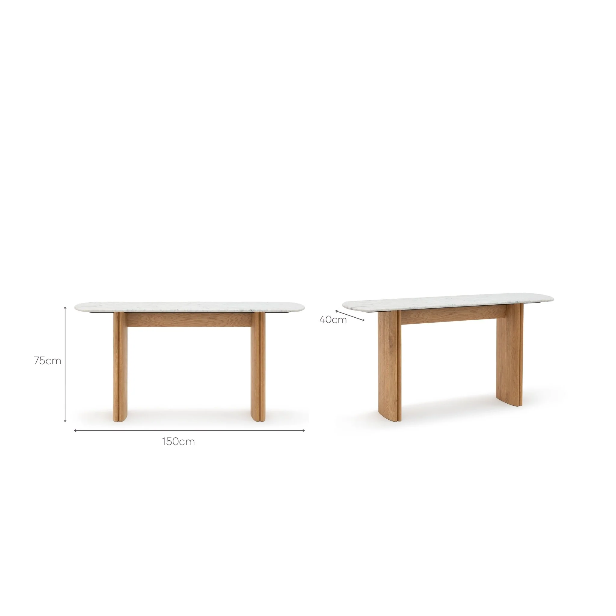 Tathra Console - Light Oak & Bianca Carrara - Image 13
