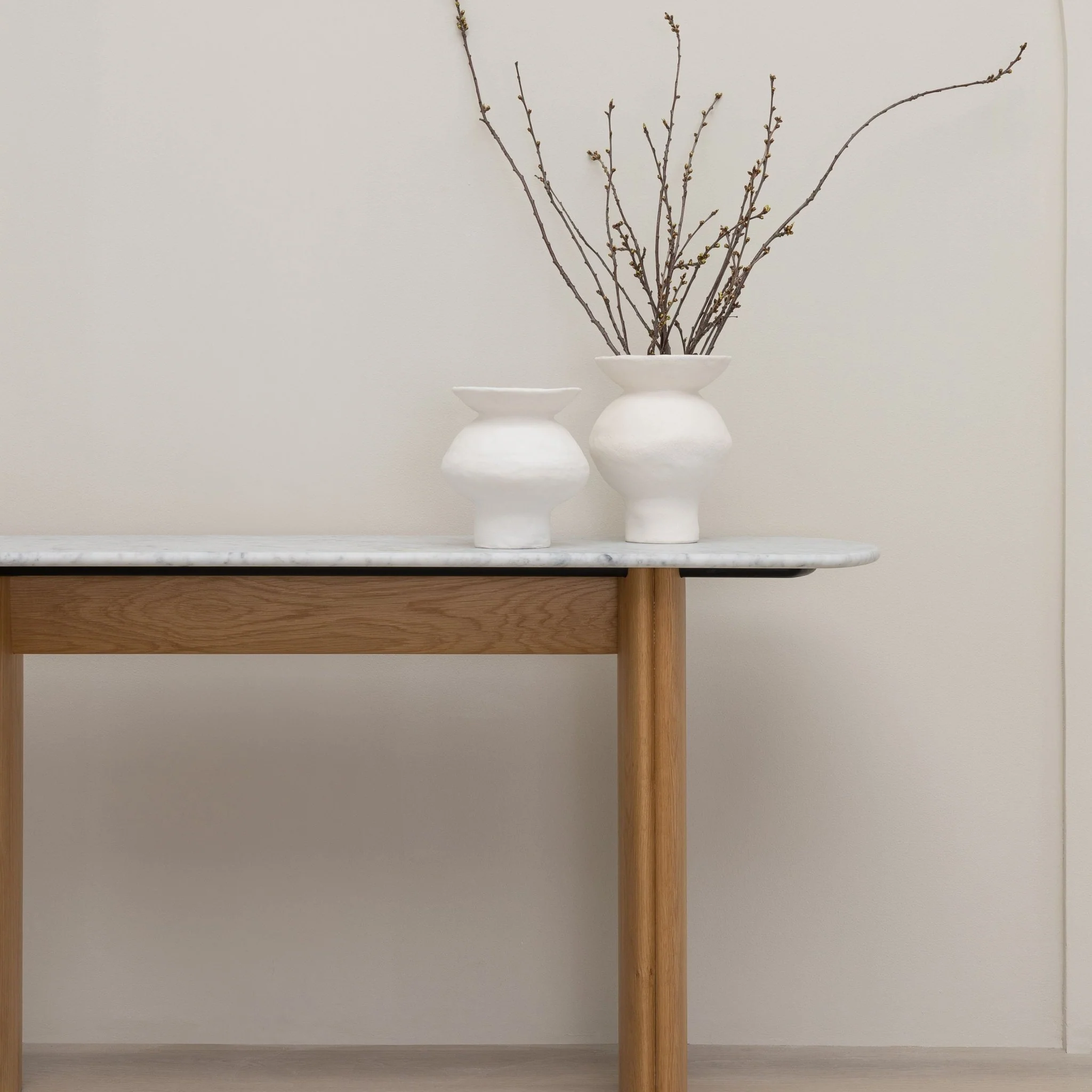 Tathra Console - Light Oak & Bianca Carrara - Image 4