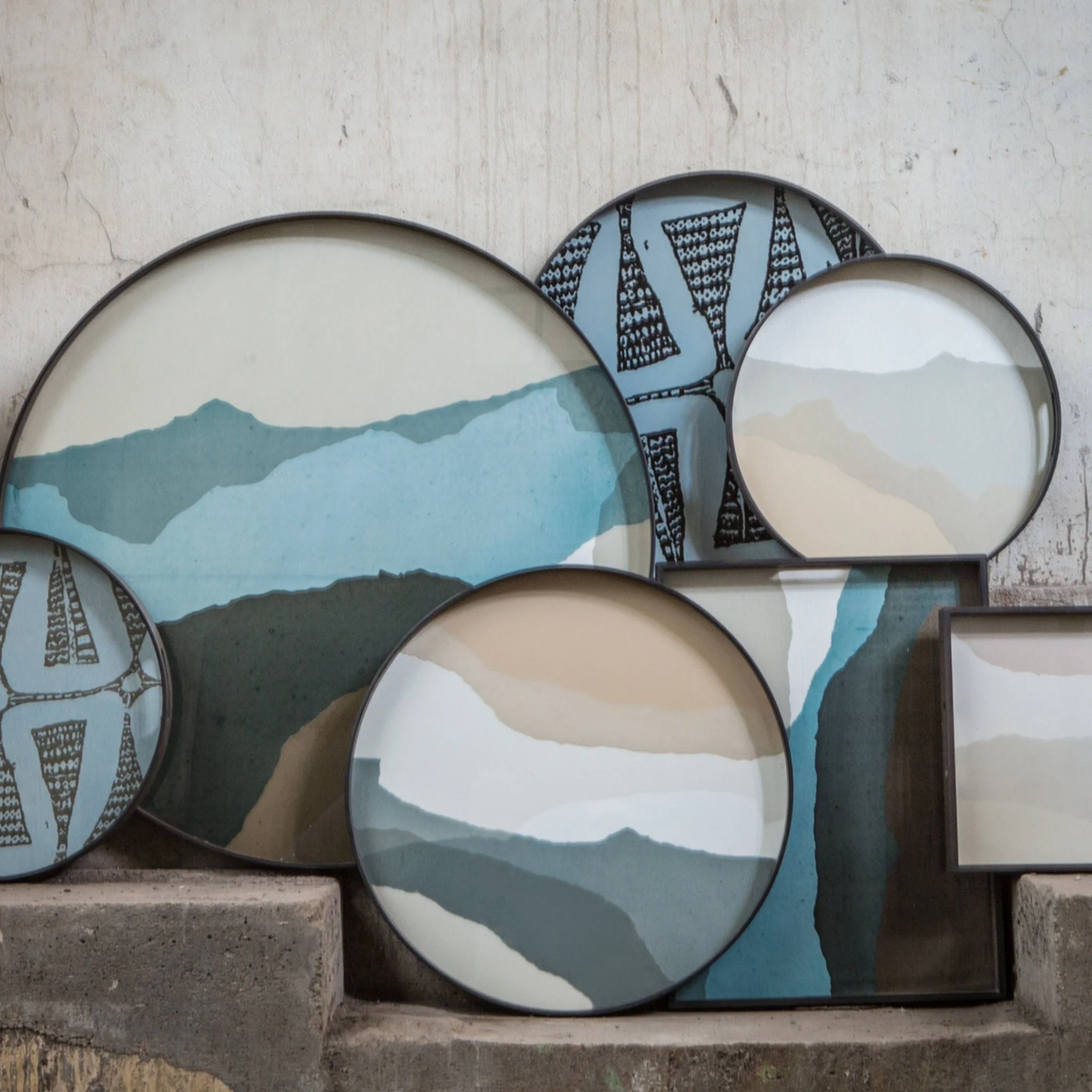 Wabi Sabi Square Glass Tray - Blue - Image 5